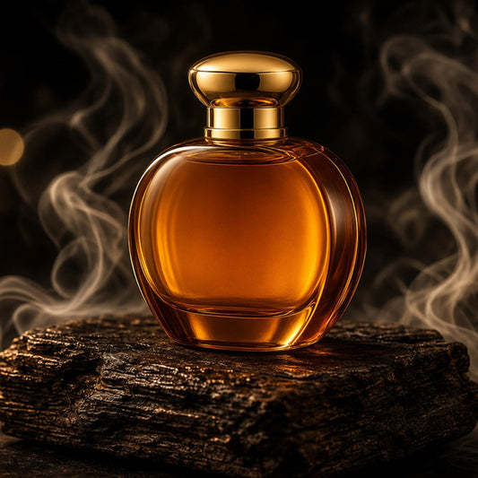 Pele oud cologne with smoke on wood